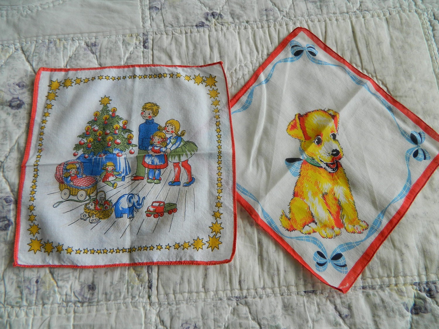 2 Childs Vintage Hankies Good Vintage Condition Lot 183