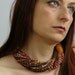 textile necklace skinny scarf necklace scarf scarflette ethnic inspired in earthy rainbow repurposed textiles curationnation therougett