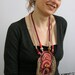 necklace crochet knit cotton ethnic inspired tribal boho african ecru burgundy tangerine tagt team curationnation