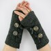 Grey arm warmers fingerless gloves fingerless mittens wrists warmers arm cuffs recycled wool eco friendly curationnation