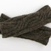 knit arm warmers cable knit  fingerless gloves knit mittens dark coffee chocolate brown   alpaca mix unisex men women curationnation