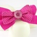 Hair clip bow felt repurposed fabric eco friendly fuchsia hot pink bright polka dot women girls preppy modern tagt team curationnation