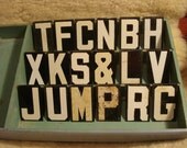 Vintage Hanging Tin Sign Letter U