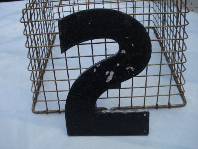 Vintage Cast Aluminum Marquee Number 2