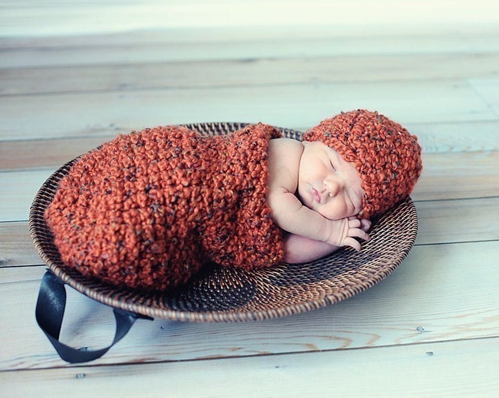 Crochet Pattern Baby Cocoon and Beanie Set