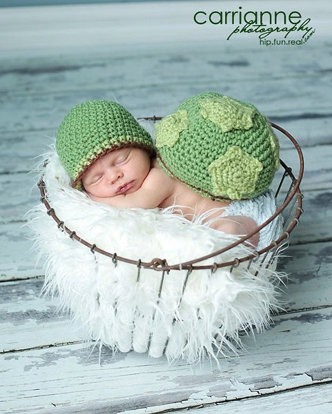 PDF Turtle Shell and Hat Set CROCHET PATTERN Photography Prop