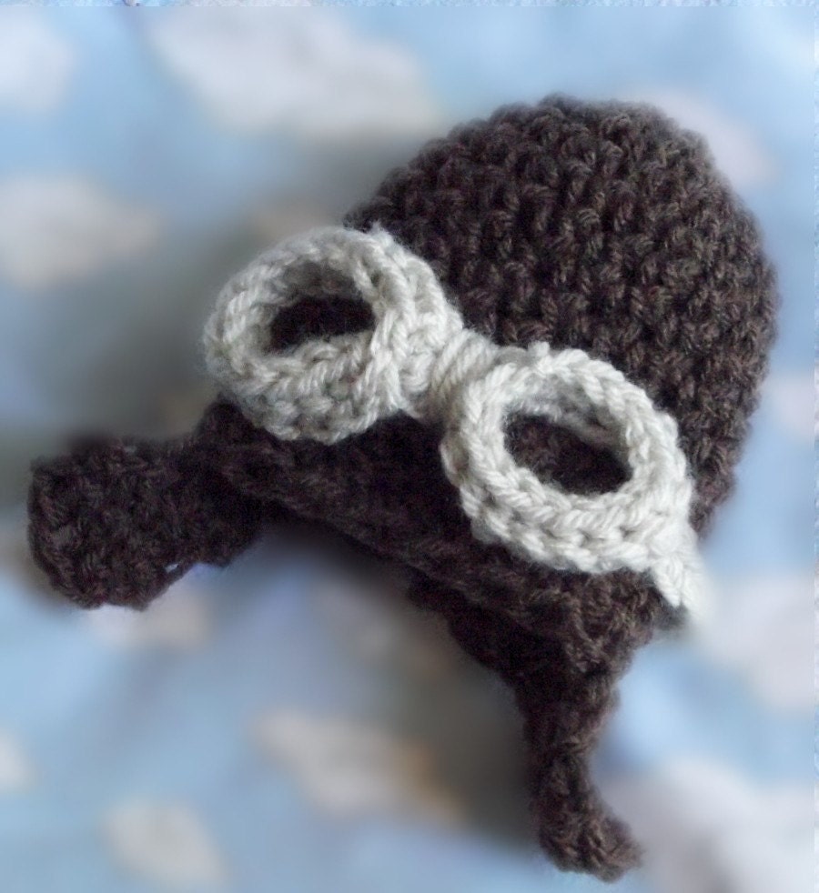Aviator Hat and Glasses Goggles Crochet PATTERN by RAKJpatterns