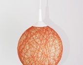 Round handmade lamp, lamp shade in white and orange, pendant light, ceiling, hanging lamp White Orange Mix  by FiligreeCreations on Etsy