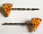 Cheese Pizza Hairpins- Polymer Clay- Handmade - Food Jewelry - Unique - Custom - Gifts Under 10, 20