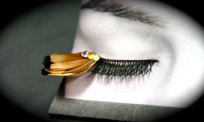 Black Tipped Butterfly Wing Feather False Eyelashes