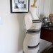 Full Apron Lithuanian Linen Black Striped Natural Chef Gourmet
