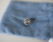 faceted vintage clear glass shank buttons