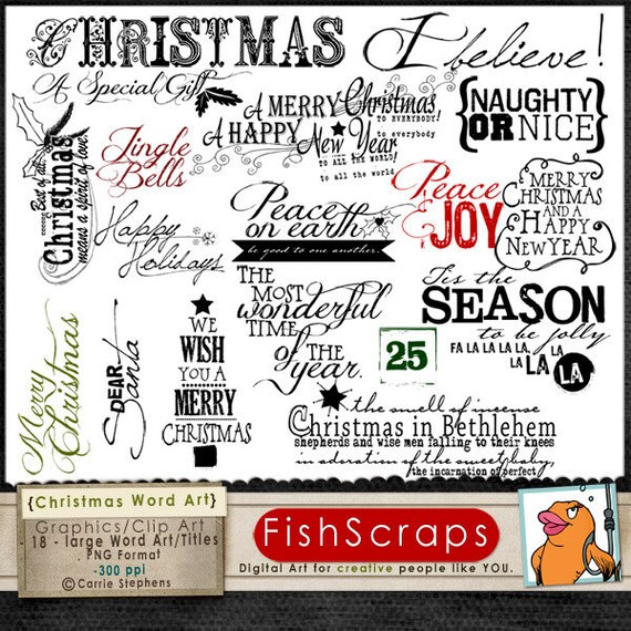 Quotes & Sayings for the Holidays (Christmas 2) Word Art Scrapbooking Titles for crafting and cards Il_570xn