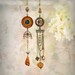 Mystique (Cognac Version) - Asymmetrical - Fall Autumn Harvest - Unique Chandelier Earrings - Copper Brandy Cinnamon Madeira Burnt Orange