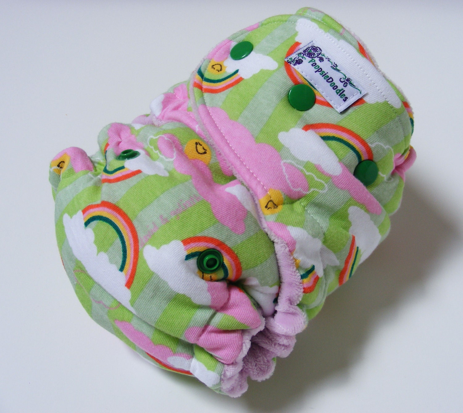 SALE One Size Fitted Cloth Diaper Happy Rainbows