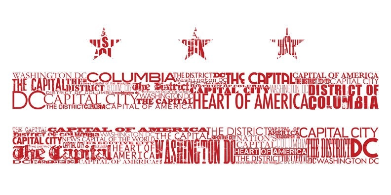 Washington DC Flag Nickname Poster - 24x12