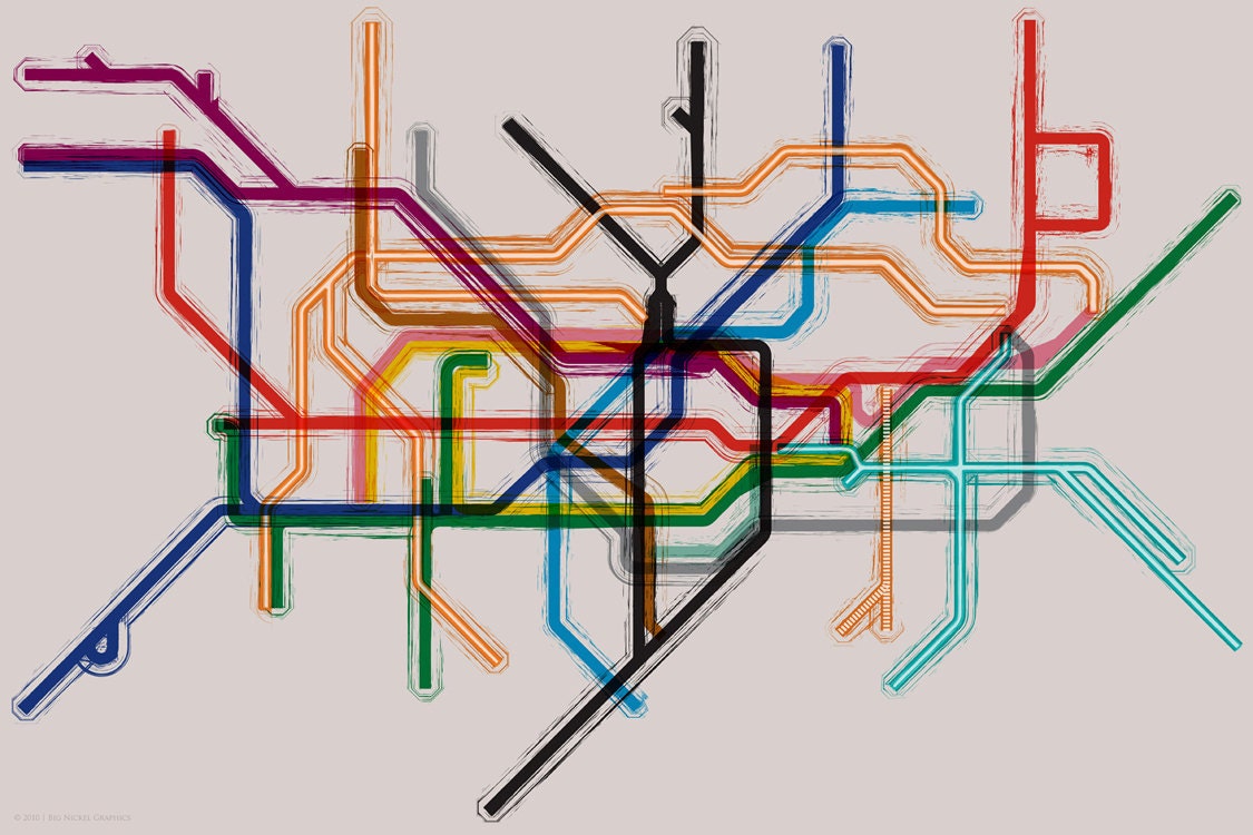 London Tube/Underground Map Gallery Wrap Canvas - 14x10