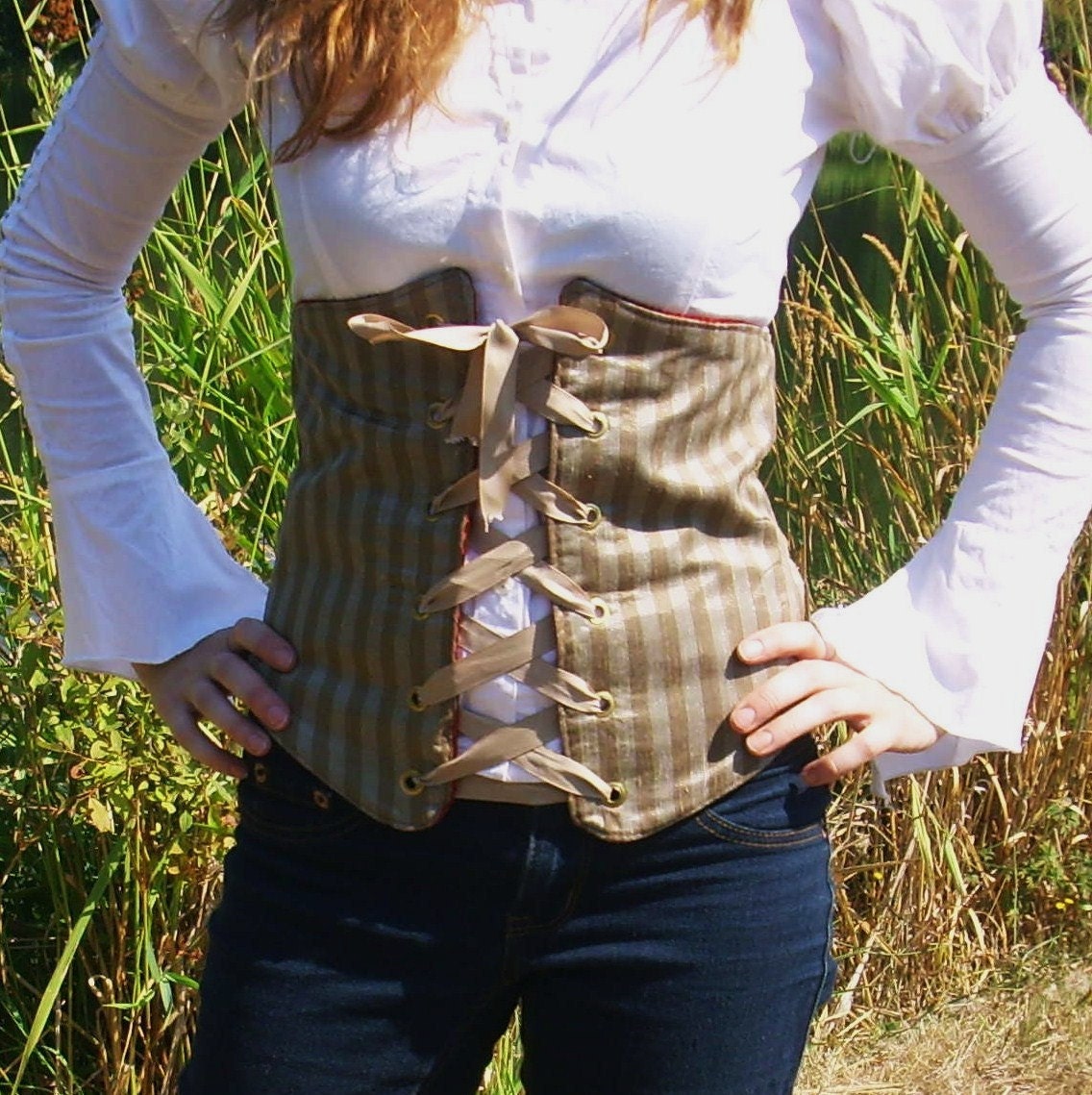 Rust and Tan Reversible Corset- size S