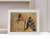 honey bee watercolor painting yellow black fine art giclee print