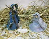 Nativity Set - 3 pc  - Handmade, Wheel Thrown Porcelain - In Colors - Ready to Ship Now