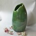 Green Vase with Hand Carved Rim - Perfect for Mom Any Day