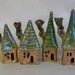 Garden Fairy Houses - New Square Design - Set of 4 - Handmade, Wheel Thrown