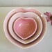 Heart Bowls - for Mom - Smaller Size - Set of 3, Handmade, Shades of Pink - Ready to Ship - Actual Set -A-2