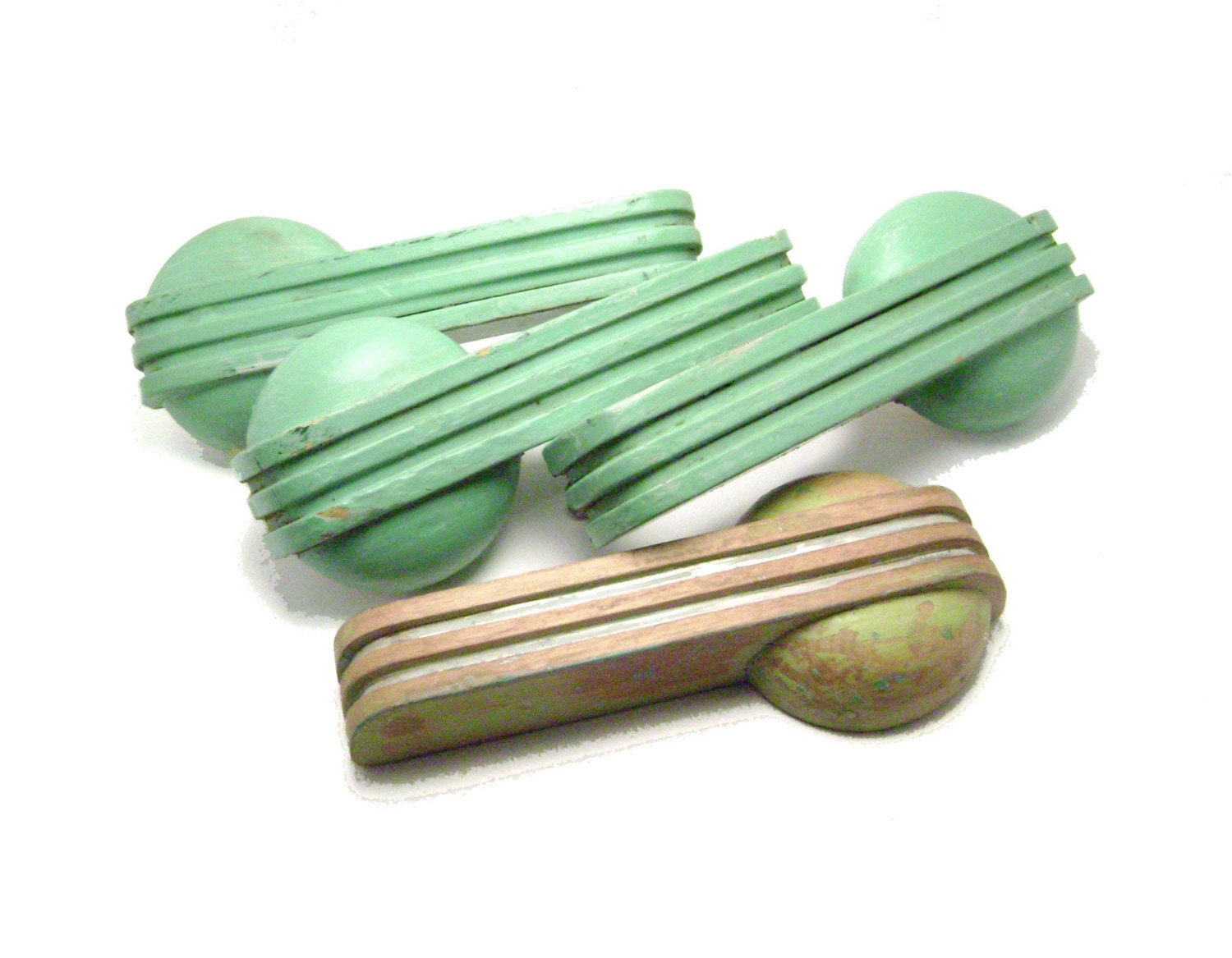 LARGE Vintage Drawer Pulls - Art Deco Handles - Set of 4