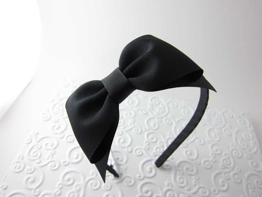Black Bow Headband Alice in Wonderland Tea Party Costume Prop Pretend Play