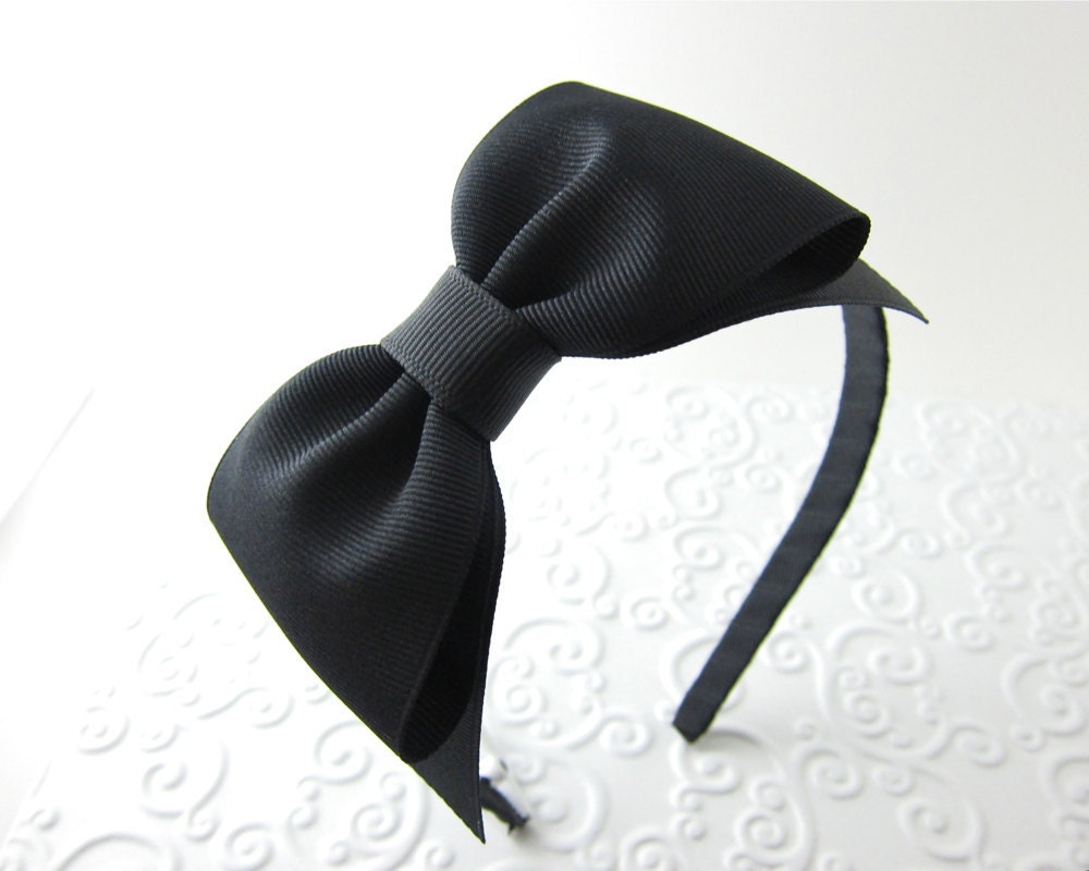 Black Bow Headband Alice in Wonderland Tea Party Costume Prop Pretend Play