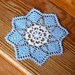 Sky Blue and White Crochet Doily, Cottage Chic Home Fashion Decor