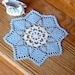 Sky Blue and White Crochet Doily, Cottage Chic Home Fashion Decor
