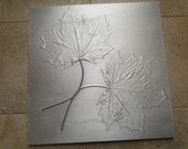Wedding Knot, Maple Leaf Botanical Tile, Recycled Cast Aluminum Wall Art, 9-1/2 inches