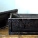 Antique Rustic Wood Storage Box with Lid