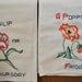 Vintage Days of the Week Flower Embroidered Flour Sack Towel Seven Day Set