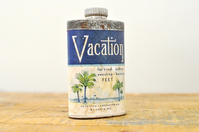Vintage Vacation Laboratories Foot Powder Tin