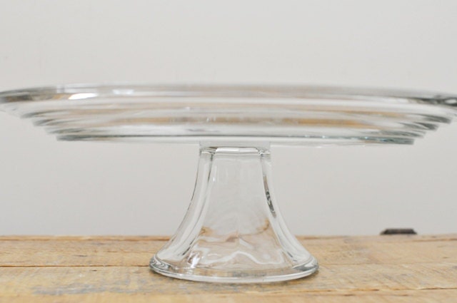 Vintage Glass Cake Stand Pedestal 13 Inch