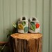 Spring Leaves Eco Cashmere Bootie and Hat Set 0-12 month size//Made by Custom Order