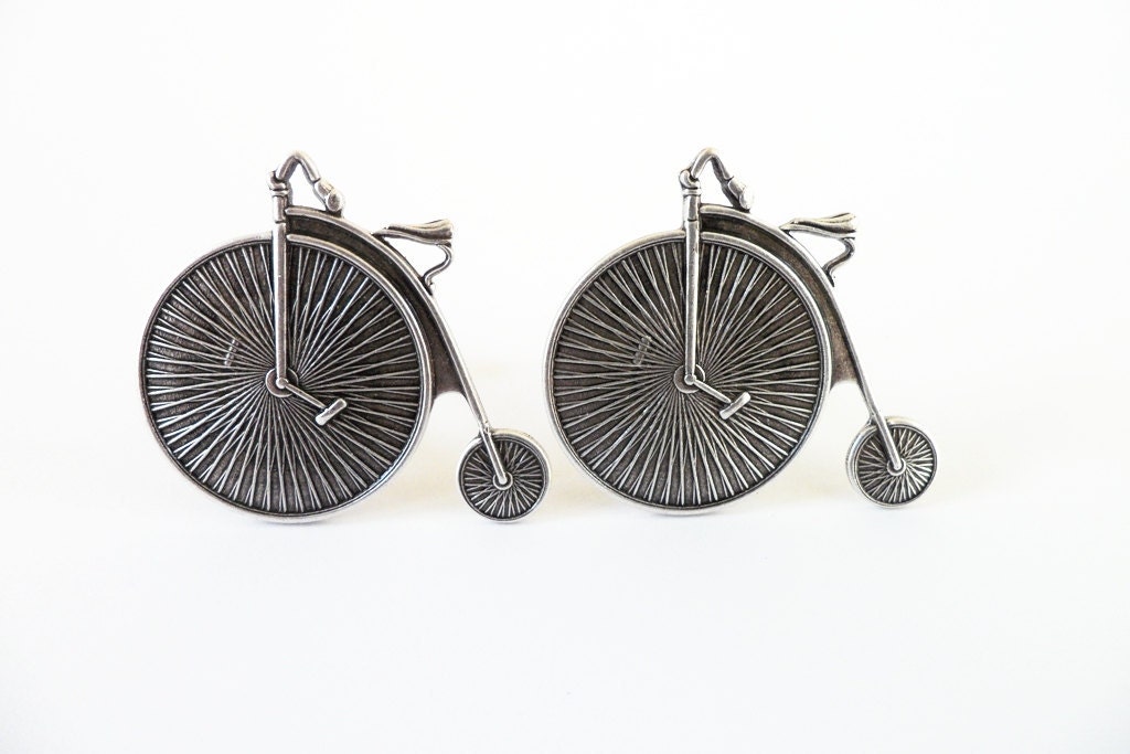 Steampunk Retro Bicycle Bracelet- Sterling Silver Finish- Bike Bracelet