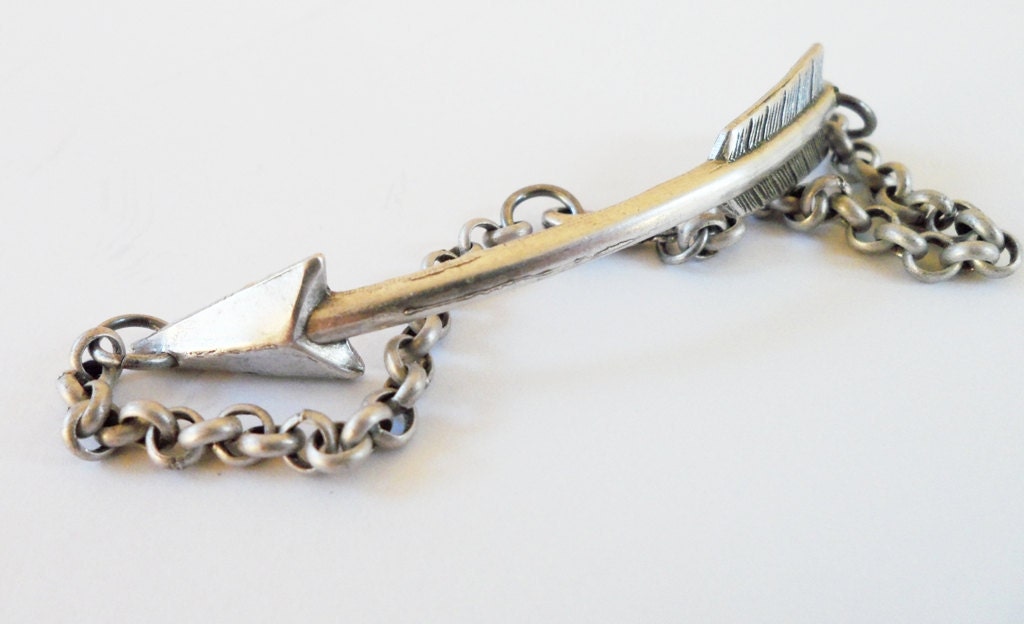 Steampunk Arrow Headband- Metal Headband- Silver- Hunger Games- Katniss Arrow