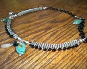 Wire-wrapped Eilat Stone and Carnelian Collar Necklace