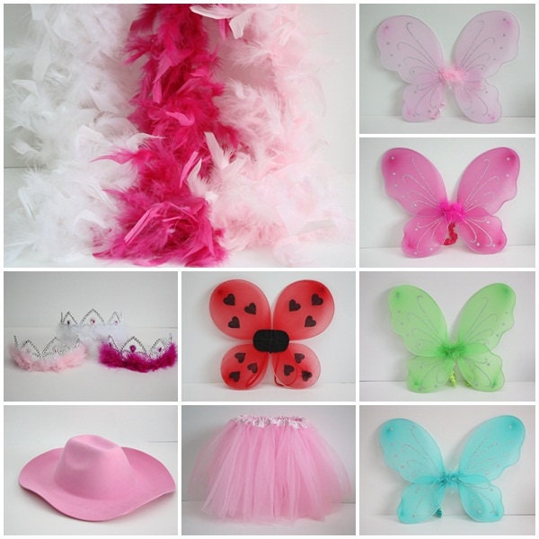 Girl Party Favor & Costume supplies with 5M Creations favor tags or bags (Princess, Butterfly, Ladybug, Cowgirl and more)