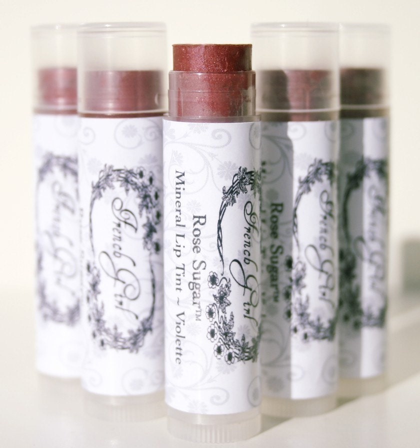 LIP Tint - ORGANIC & VEGAN - Rose Sugar(tm) with Organic Oils, Shea Butter, and Rose Otto - Violette