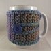 ONLY ONE DOLLAR - Crochet Prism Multicolor Tweed Stripes Coffee Mug Cup Cozy
