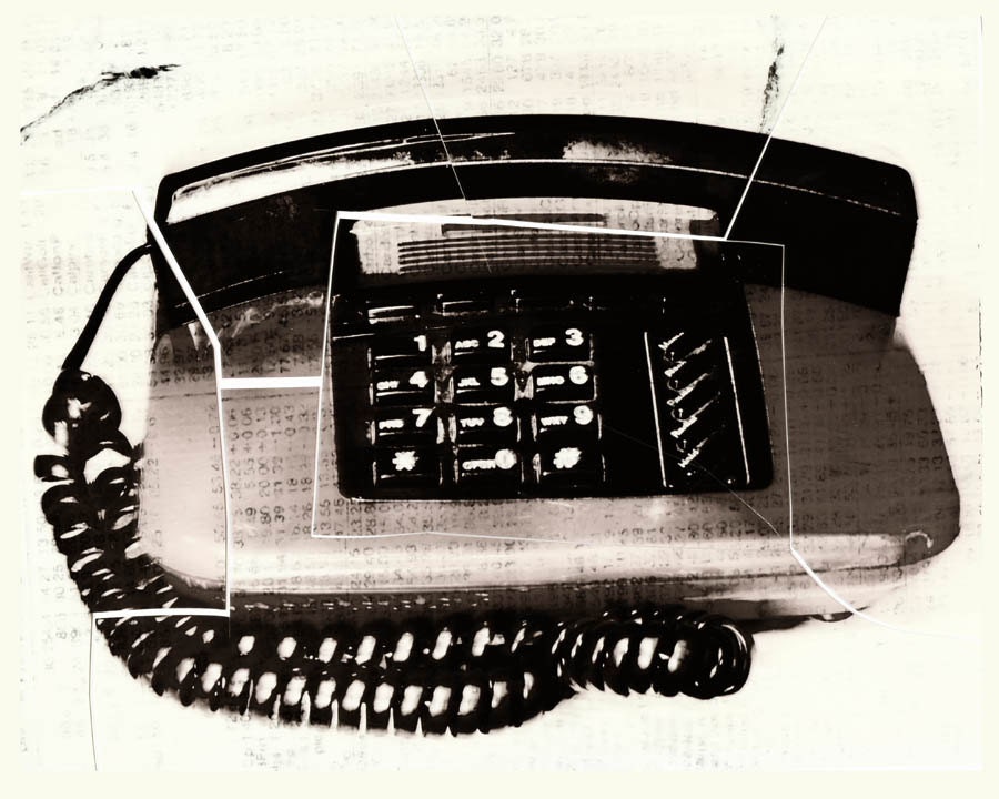 Retro Telephone Mixed Media Photo 8x10 Fine Art Print, wall art, home decor, office art, edgy art