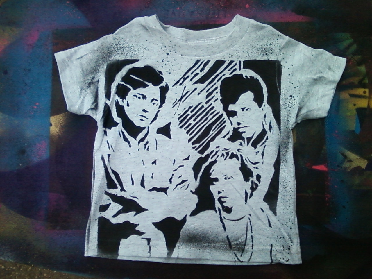 kids tshirt Pretty in Pink 80s movie hand stenciled and spray painted by Rainbow Alternative on Etsy