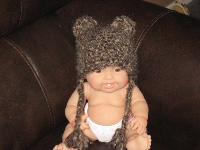 Fuzzy Brown Bear Hat