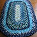 Made To Order-Shades of Blue Oval Braided Rug from upcycled cotton