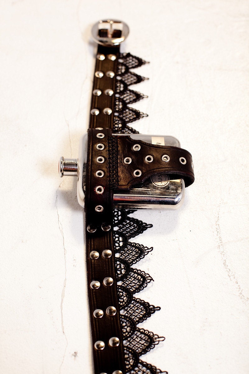 Black Flask Garter Belt
