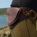 Leather Utility Hip Belt BaG - " DOUBLE RING " - D.BROWN // leather belt with pockets.